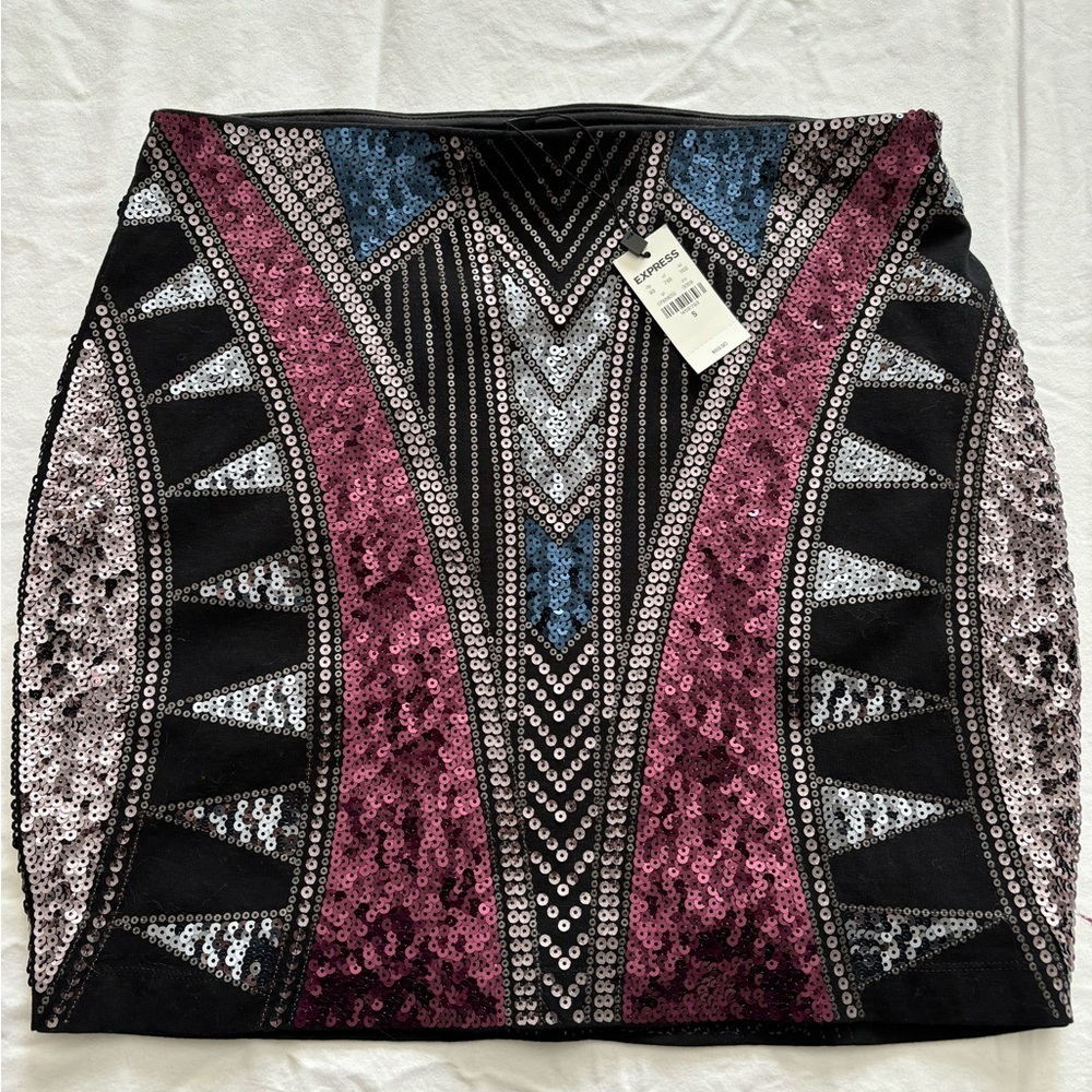 Express sequined skirt.